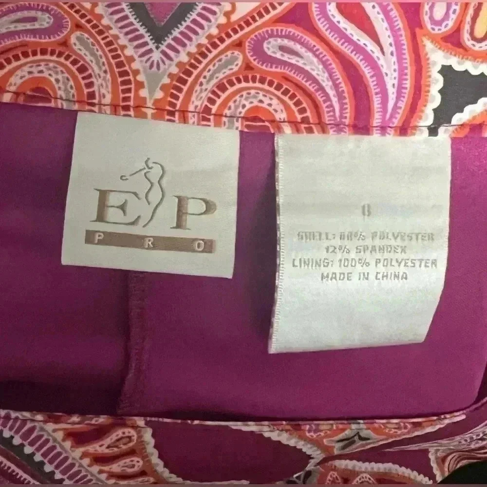 EP Pro Pink Paisley Golf Skort. Size:8 - Picture 3 of 9